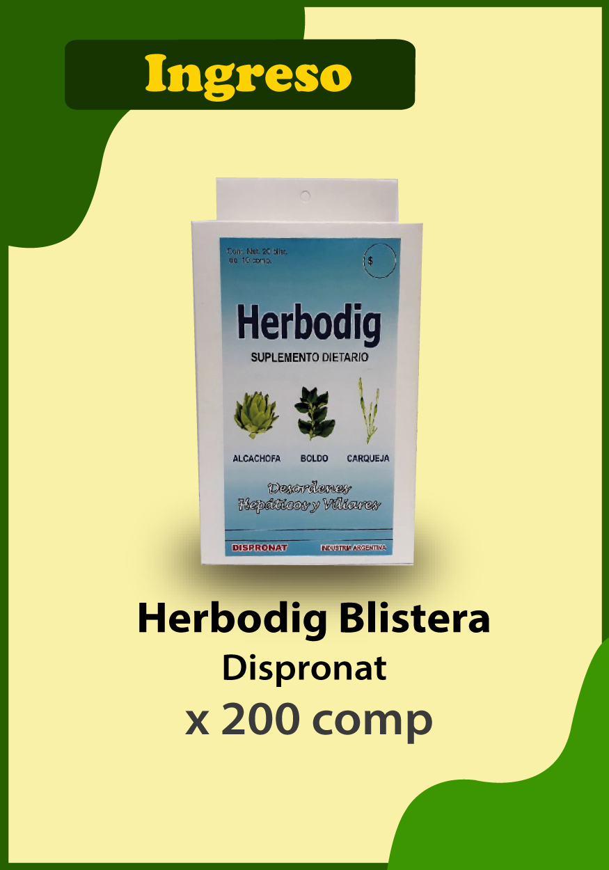 Novedades Productos DISPRONAT - Herbodig  BLISTERA X 200 comp